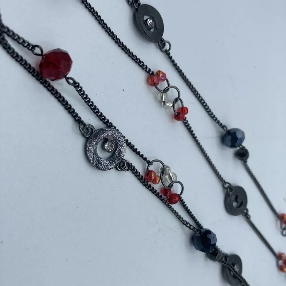 Christopher & Banks NEW Necklace Black Red Style NWT